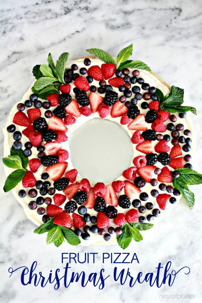 Fruit Pizza Christmas Wreath - Dulceria Bakery